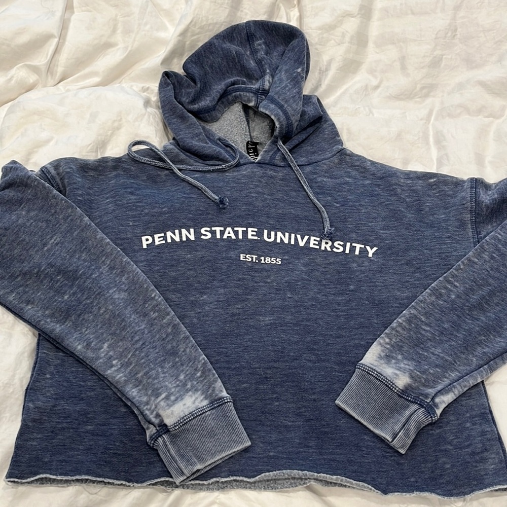 Chick a D Penn State Blue distressed crop hoodie Penn State University blue